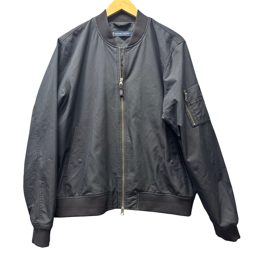 Everlane Uniform Jacket Mens Large The Bomber Graphite Gray Full Zip Outerwear